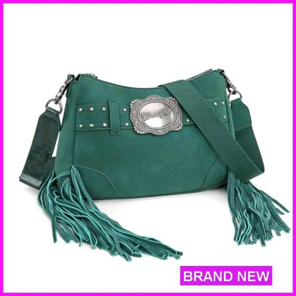 Fringe Western Hobo Shoulder Bag Vegan Suede Tassel Crossbody Purse